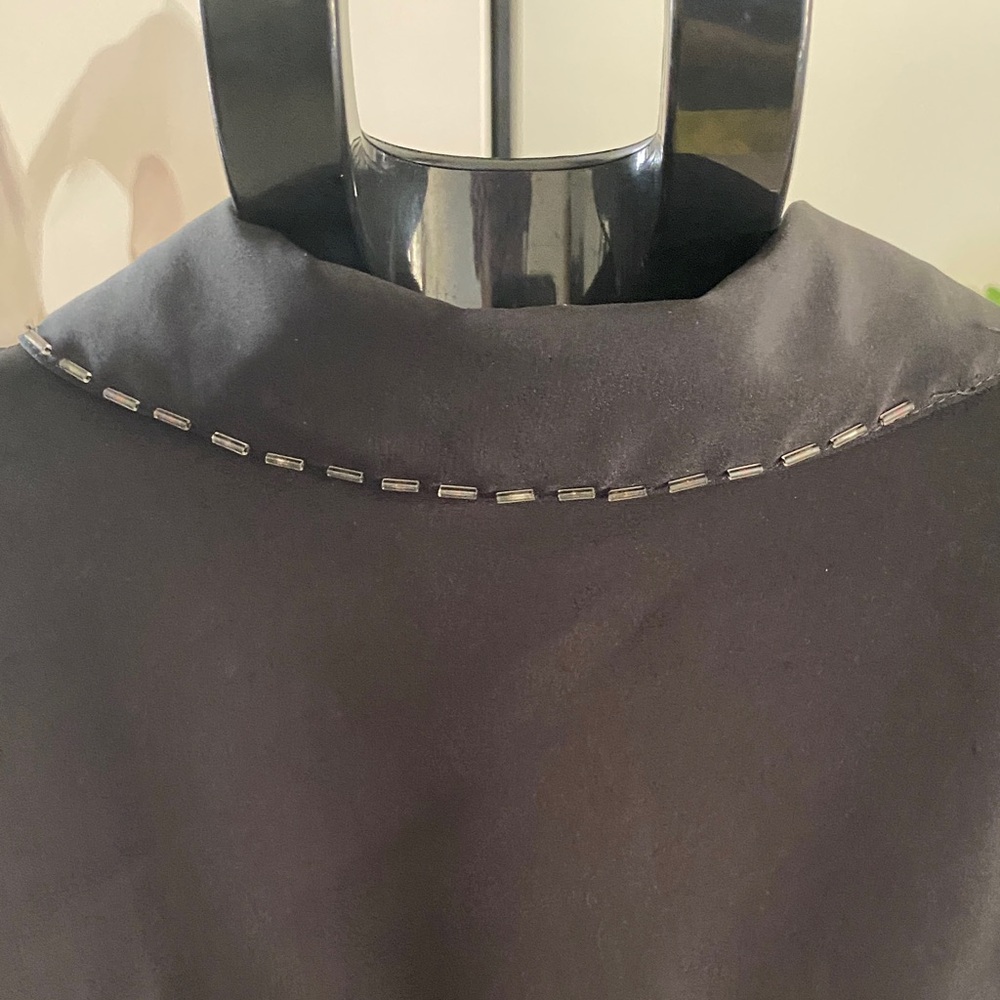 Vintage Black Shirt with Beaded Stitching - Picture 11 of 11